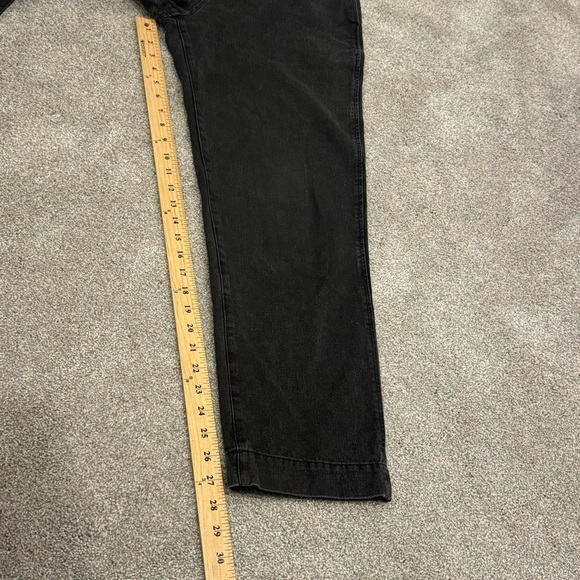 Mara Hoffman Jade Pants Washed Black Cropped Straight Leg Denim Size 4 EUC - Picture 12 of 15